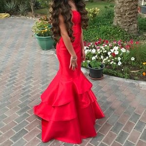 Red mermaid dress, size 0